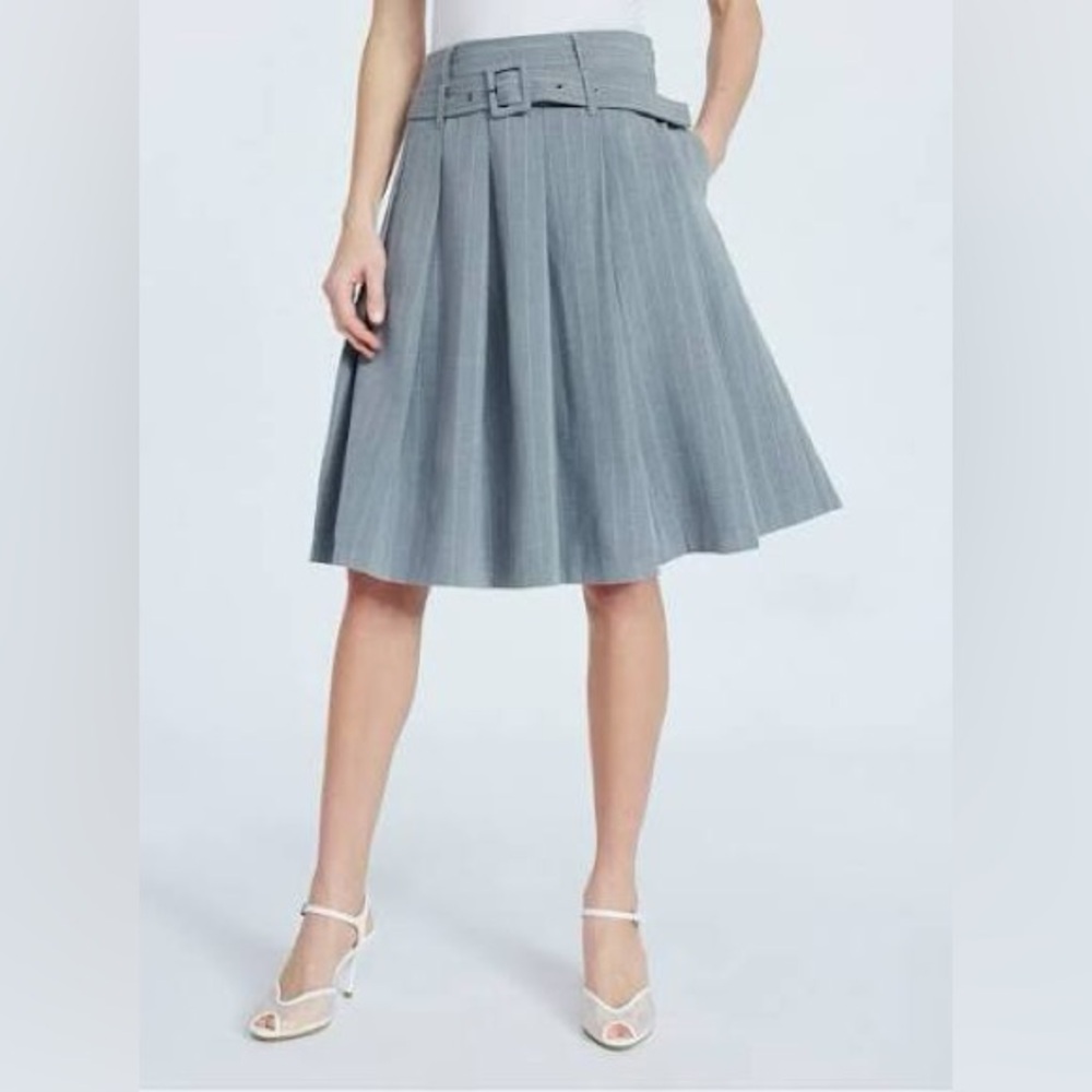 Scoop Gray Pinstripe pleated Women's Skirt Sz 16